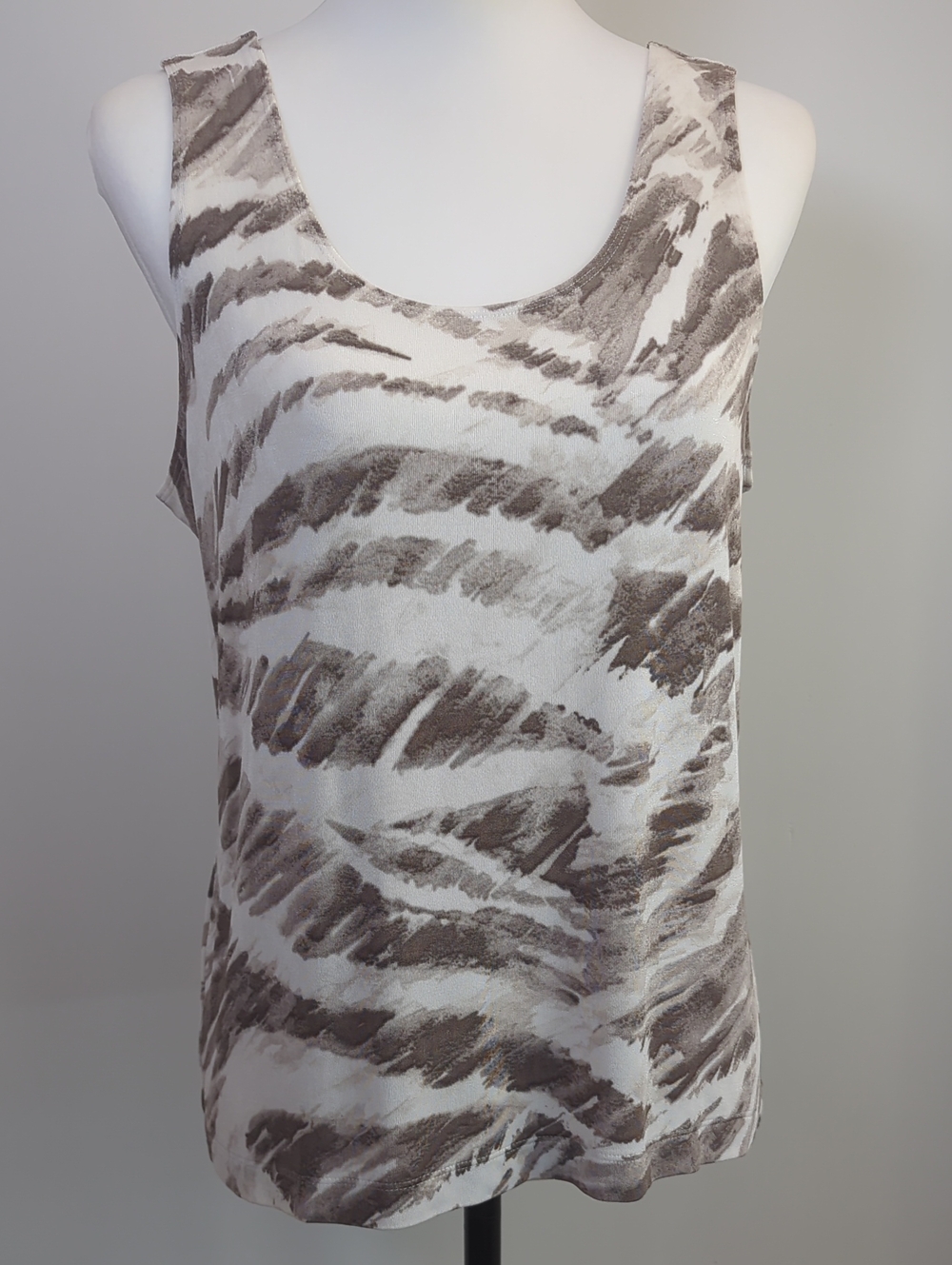 Chico's Travelers Abstract Brushstroke Animal Print Sleeveless Tank Top MEDIUM